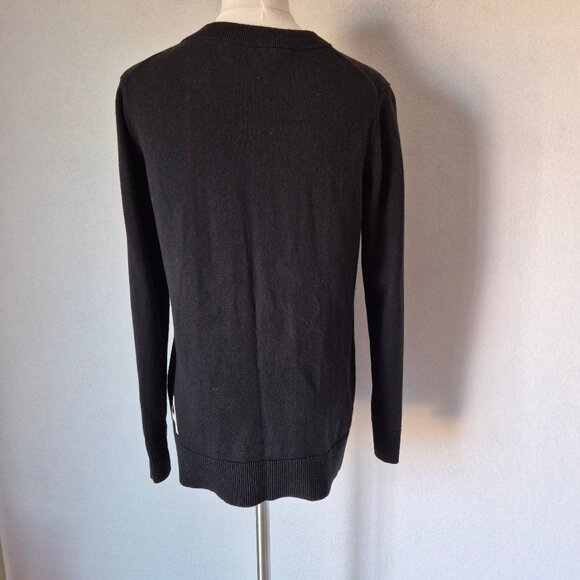 Kate Spade Broome Street "Ooh La La" Cotton Cashmere Crew Neck Sweater Black - Picture 6 of 11